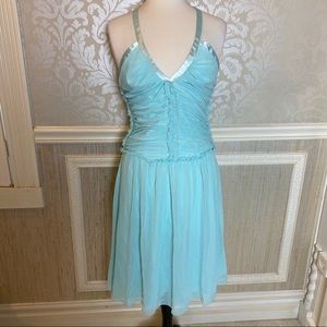 A.B.S. 10 baby blue cocktail dress ruched style